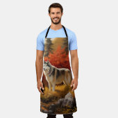 Alaskan Malamute im Herbstfall Inspiriert Schürze (Getragen)