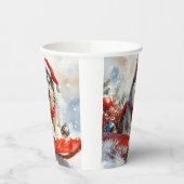 Alaskan Malamute in Sledge Let it Schnee Weihnacht Pappbecher (Links)