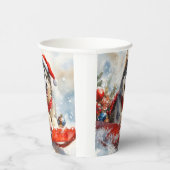 Alaskan Malamute in Sledge Let it Schnee Weihnacht Pappbecher (Rechts)