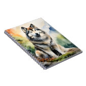 Alaskan Malamute Ink Portrait Notizblock (Rechte Seite)