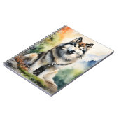 Alaskan Malamute Ink Portrait Notizblock (Linke Seite)