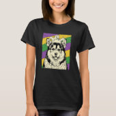 Alaskan Malamute Jester Mardi Gras Dog Mom or Dad T-Shirt (Vorderseite)