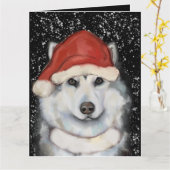 Alaskan Malamute Karte (Gelbe Blume)