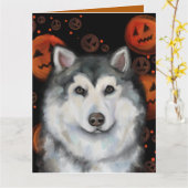 Alaskan Malamute Karte (Gelbe Blume)