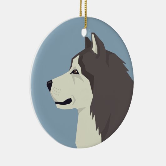 Alaskan Malamute Keramik Ornament (Rechts)