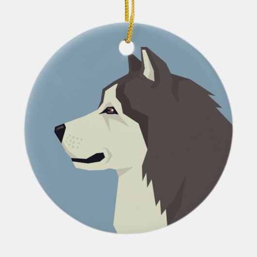 Alaskan Malamute Keramik Ornament (Vorne)