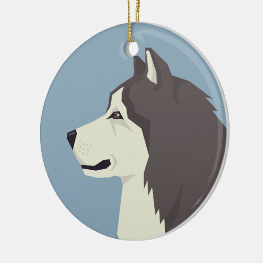 Alaskan Malamute Keramik Ornament (Links)