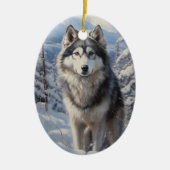Alaskan Malamute Keramik Ornament (Vorne)