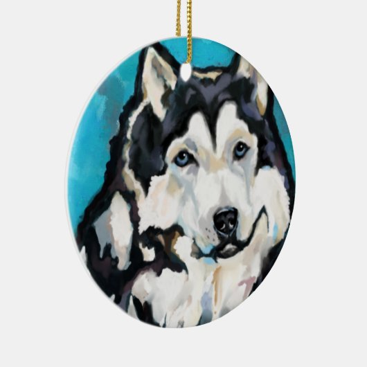 Alaskan Malamute Keramik Ornament (Rechts)