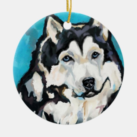 Alaskan Malamute Keramik Ornament (Vorne)