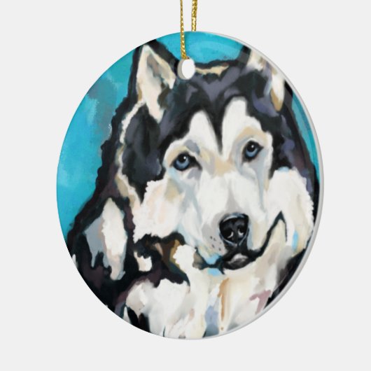 Alaskan Malamute Keramik Ornament (Links)