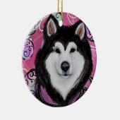 Alaskan Malamute Keramik Ornament (Rechts)