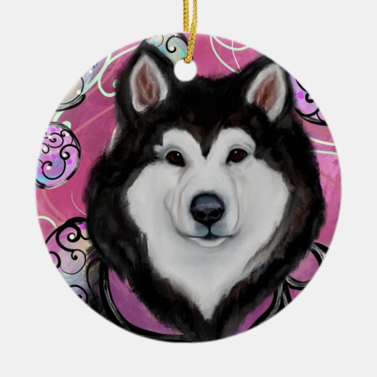 Alaskan Malamute Keramik Ornament (Vorne)