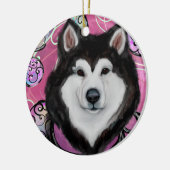 Alaskan Malamute Keramik Ornament (Links)