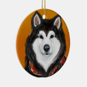 Alaskan Malamute Keramik Ornament (Rechts)