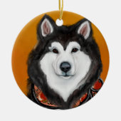 Alaskan Malamute Keramik Ornament (Vorne)