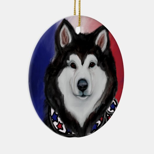 Alaskan Malamute Keramik Ornament (Rechts)