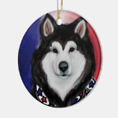 Alaskan Malamute Keramik Ornament (Links)