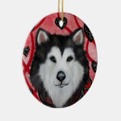 Alaskan Malamute Keramik Ornament (Rechts)