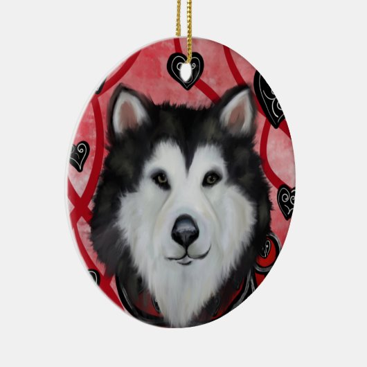 Alaskan Malamute Keramik Ornament (Rechts)