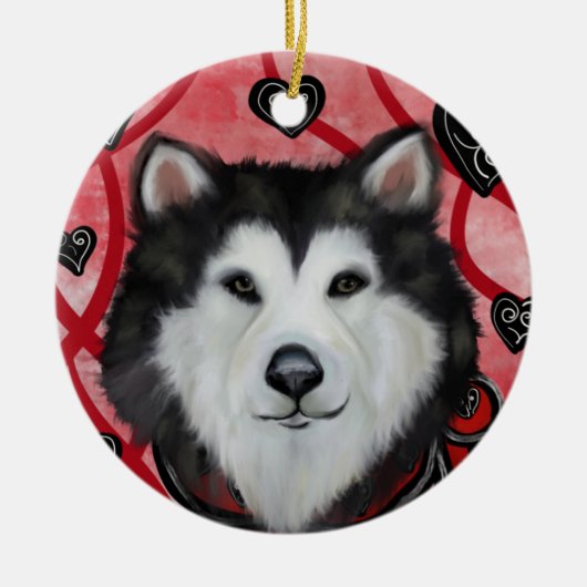 Alaskan Malamute Keramik Ornament (Vorne)