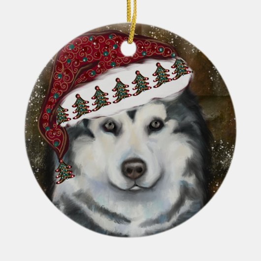 Alaskan Malamute Keramik Ornament (Vorne)