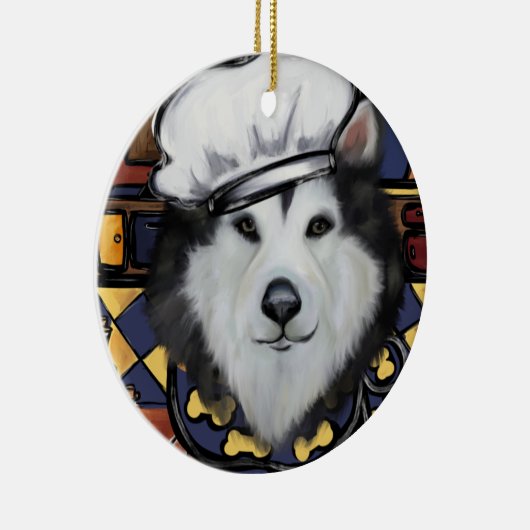 Alaskan Malamute Keramik Ornament (Rechts)