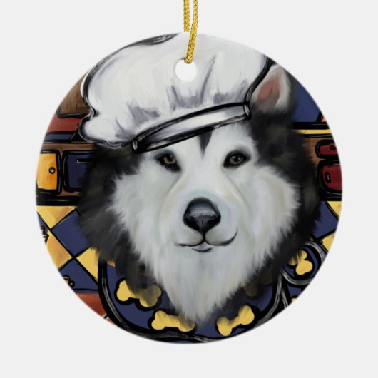 Alaskan Malamute Keramik Ornament (Vorne)