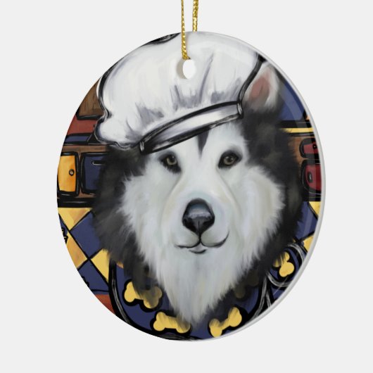 Alaskan Malamute Keramik Ornament (Links)