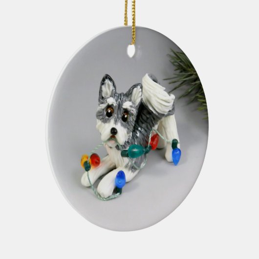 Alaskan Malamute Keramik Ornament (Rechts)