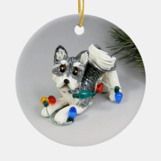 Alaskan Malamute Keramik Ornament (Vorne)