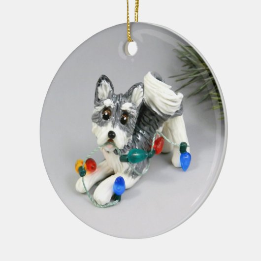 Alaskan Malamute Keramik Ornament (Links)