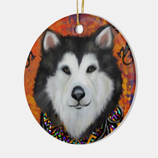 Alaskan Malamute Keramik Ornament (Links)