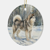 Alaskan Malamute Keramik Ornament (Links)