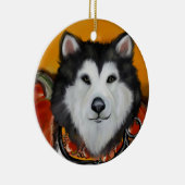 Alaskan Malamute Keramik Ornament (Rechts)