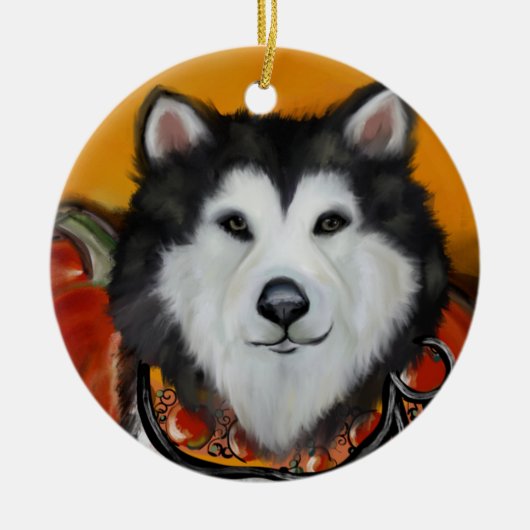 Alaskan Malamute Keramik Ornament (Vorne)