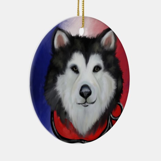 Alaskan Malamute Keramik Ornament (Rechts)