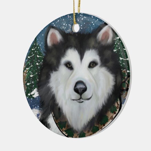 Alaskan Malamute Keramik Ornament (Links)