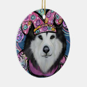 Alaskan Malamute Keramik Ornament (Rechts)