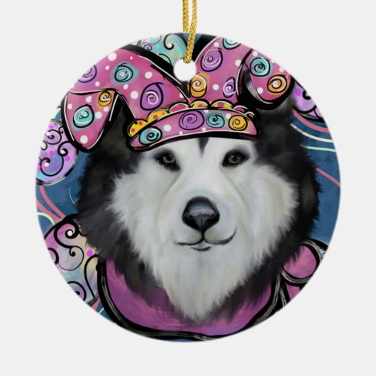 Alaskan Malamute Keramik Ornament (Vorne)