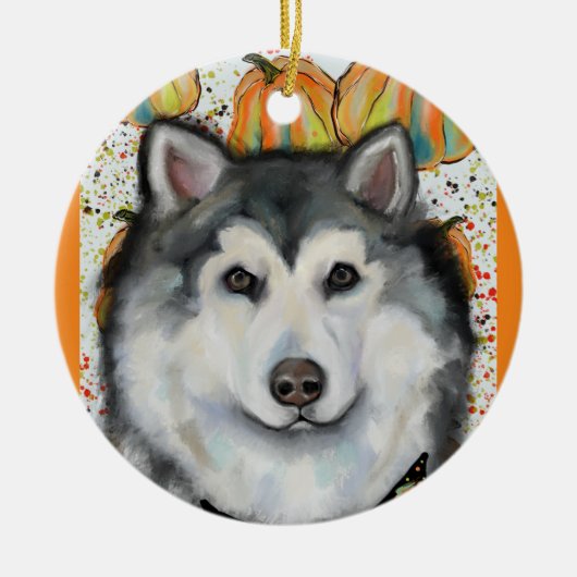 Alaskan Malamute Keramik Ornament (Vorne)