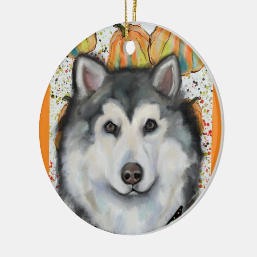 Alaskan Malamute Keramik Ornament (Links)