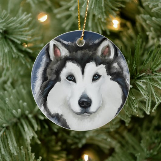 Alaskan Malamute Keramik Ornament (Baum)