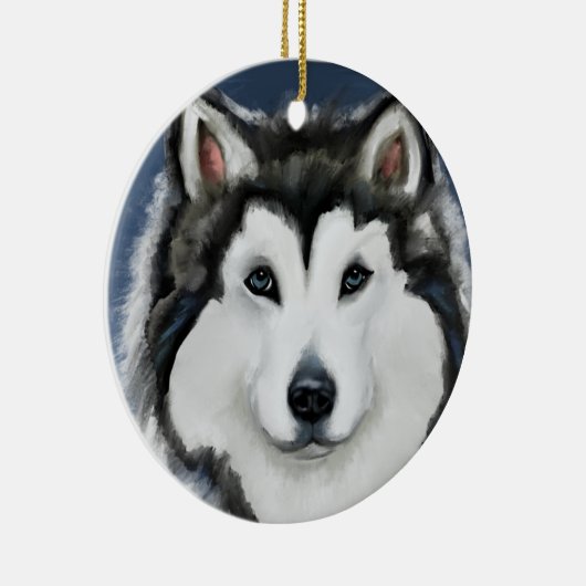 Alaskan Malamute Keramik Ornament (Rechts)
