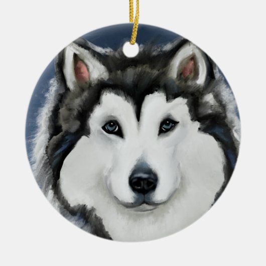 Alaskan Malamute Keramik Ornament (Vorne)