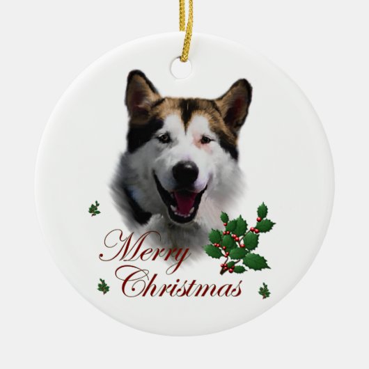 Alaskan Malamute Keramik Ornament (Vorne)