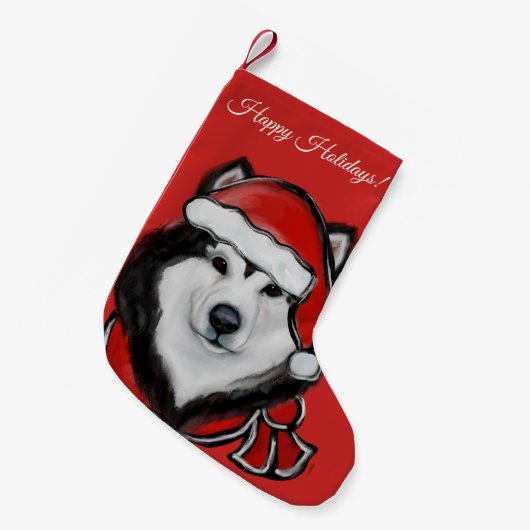 Alaskan Malamute Kleiner Weihnachtsstrumpf (Vorderansicht (hängend))