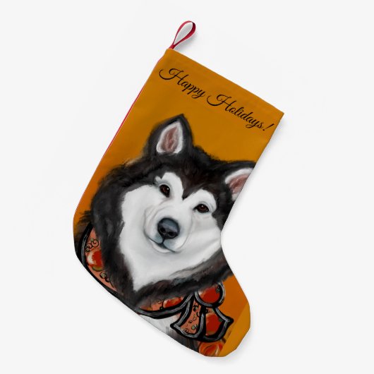 Alaskan Malamute Kleiner Weihnachtsstrumpf (Vorderansicht (hängend))