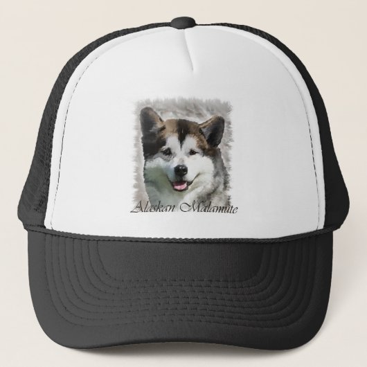 Alaskan Malamute Kunstgeschenke Truckerkappe (Vorderseite)