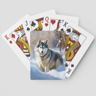 Alaskan Malamute Lass es schneien Weihnachten Spielkarten
